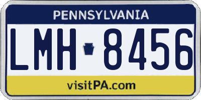 PA license plate LMH8456