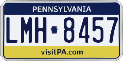 PA license plate LMH8457