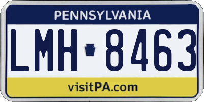 PA license plate LMH8463
