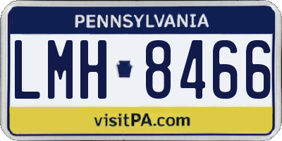 PA license plate LMH8466