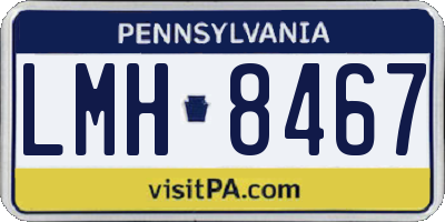 PA license plate LMH8467