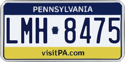 PA license plate LMH8475