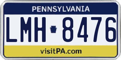 PA license plate LMH8476