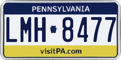 PA license plate LMH8477