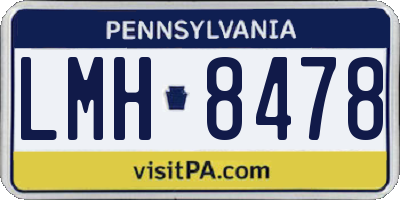 PA license plate LMH8478