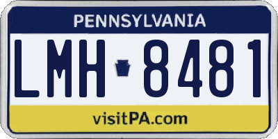 PA license plate LMH8481
