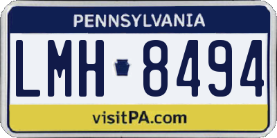PA license plate LMH8494