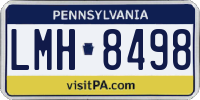 PA license plate LMH8498
