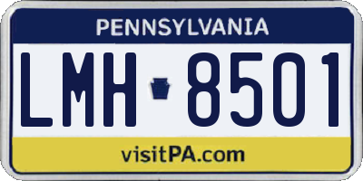 PA license plate LMH8501