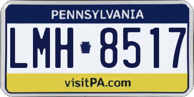 PA license plate LMH8517