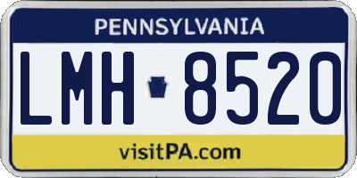 PA license plate LMH8520