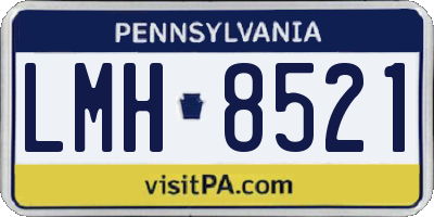 PA license plate LMH8521