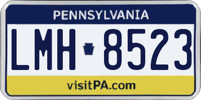 PA license plate LMH8523
