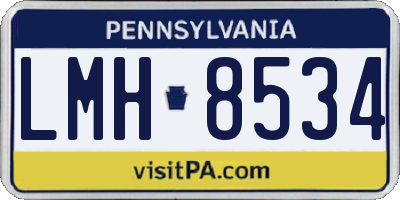 PA license plate LMH8534
