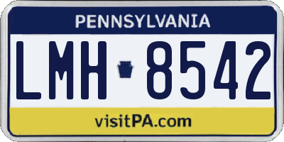 PA license plate LMH8542