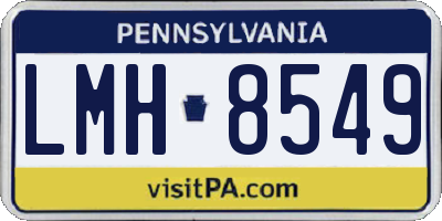 PA license plate LMH8549