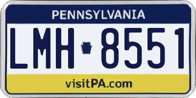 PA license plate LMH8551