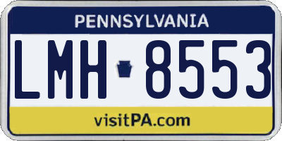 PA license plate LMH8553