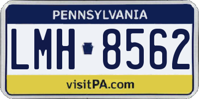 PA license plate LMH8562