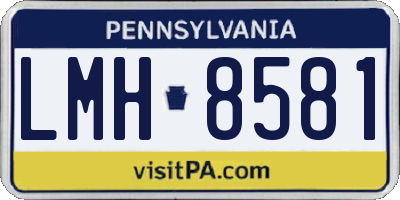 PA license plate LMH8581