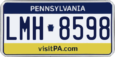 PA license plate LMH8598