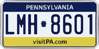 PA license plate LMH8601
