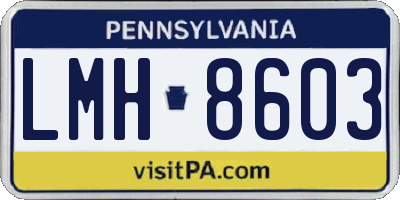 PA license plate LMH8603