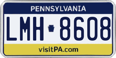 PA license plate LMH8608