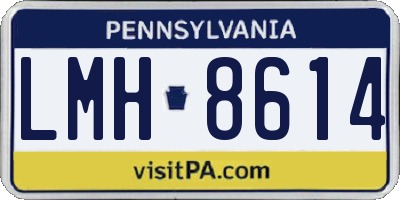 PA license plate LMH8614