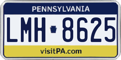 PA license plate LMH8625