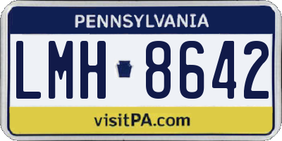 PA license plate LMH8642