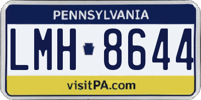 PA license plate LMH8644