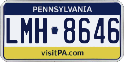 PA license plate LMH8646