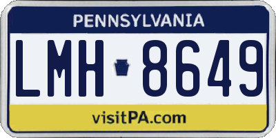 PA license plate LMH8649