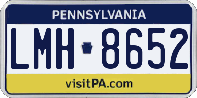 PA license plate LMH8652