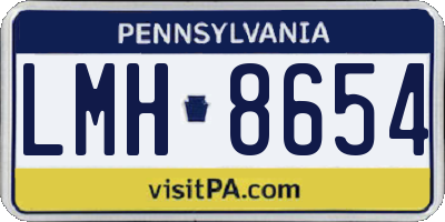 PA license plate LMH8654