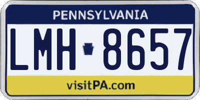 PA license plate LMH8657