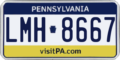 PA license plate LMH8667