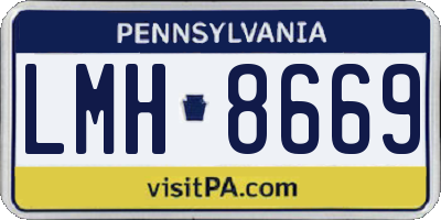 PA license plate LMH8669