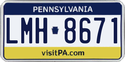 PA license plate LMH8671