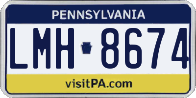 PA license plate LMH8674