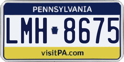 PA license plate LMH8675