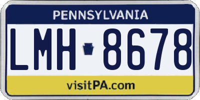 PA license plate LMH8678