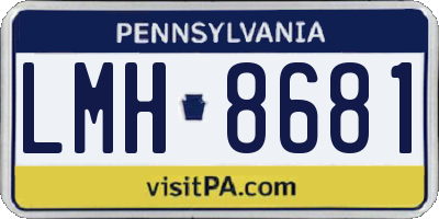 PA license plate LMH8681