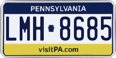 PA license plate LMH8685