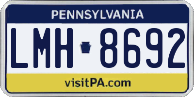PA license plate LMH8692