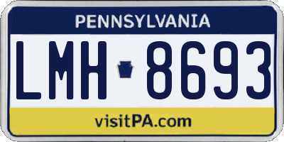 PA license plate LMH8693