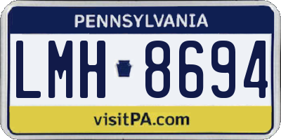 PA license plate LMH8694
