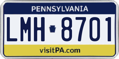 PA license plate LMH8701