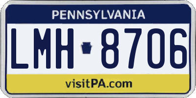 PA license plate LMH8706